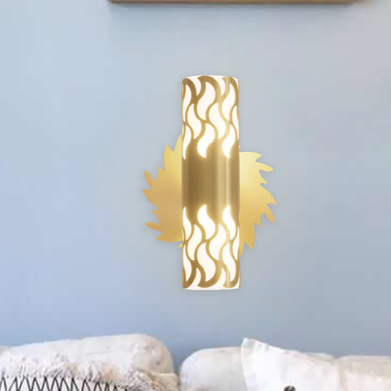Brass Wall Mount Led Sconce Lamp - Unique Tubular Design For Bedroom Lighting