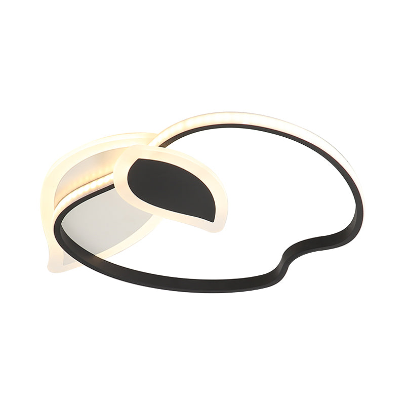 Kids Led Flush Mount Ceiling Lighting With Apple Aluminum Frame - Pink/White/Black Options