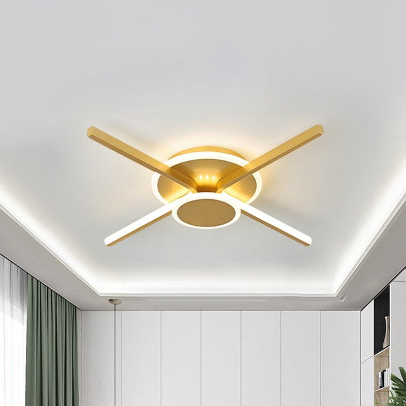 Minimalist Acrylic Led Ceiling Mount Light - Gold 19.5/24.5 Wide Bedroom Flush Fixture Warm/White /