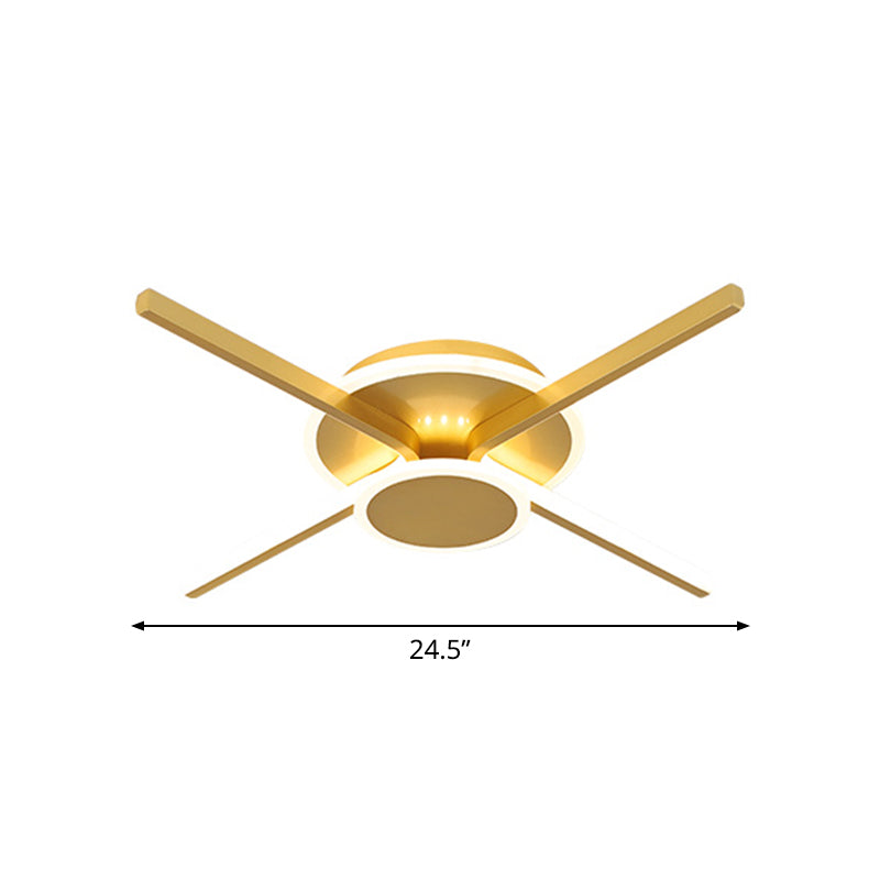 Minimalist Acrylic Led Ceiling Mount Light - Gold 19.5/24.5 Wide Bedroom Flush Fixture Warm/White