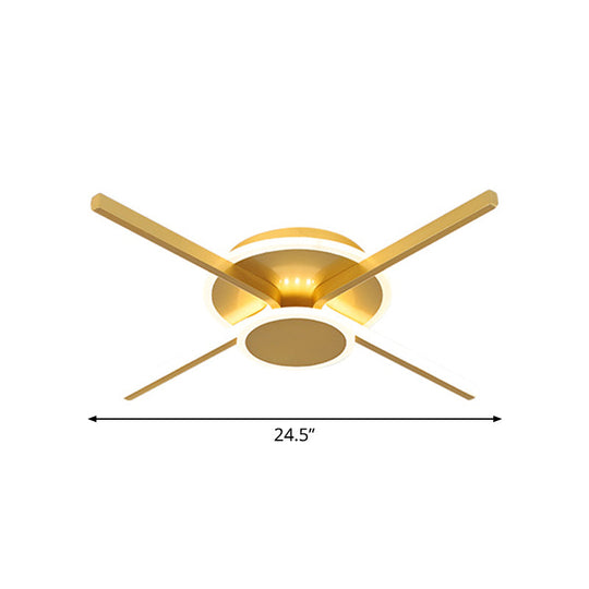 Minimalist Acrylic Led Ceiling Mount Light - Gold 19.5/24.5 Wide Bedroom Flush Fixture Warm/White