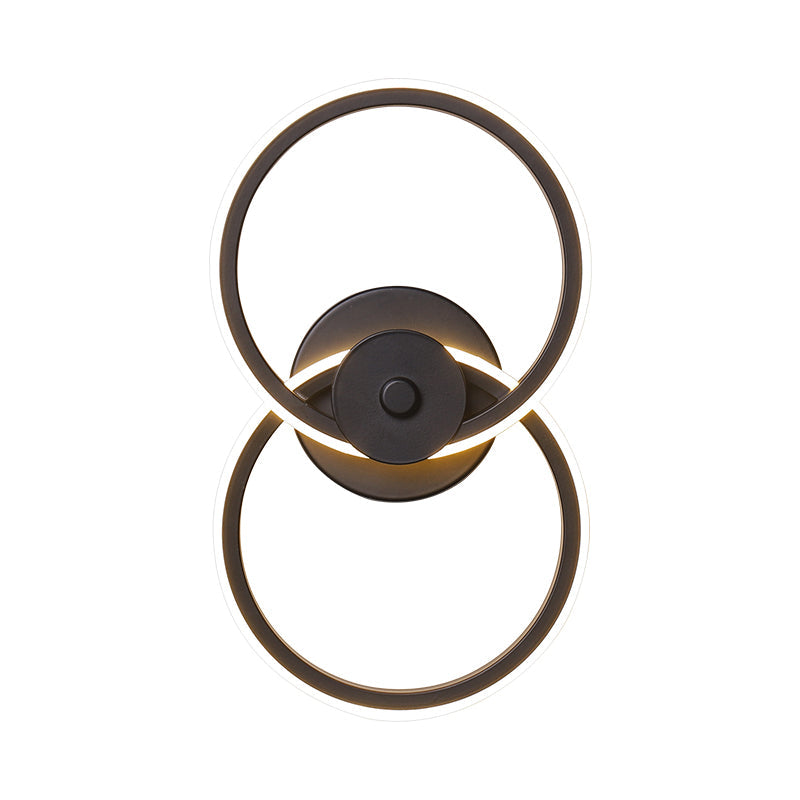 Minimalist Flush Mount Wall Sconce: Ring Acrylic Led Light In Warm/White