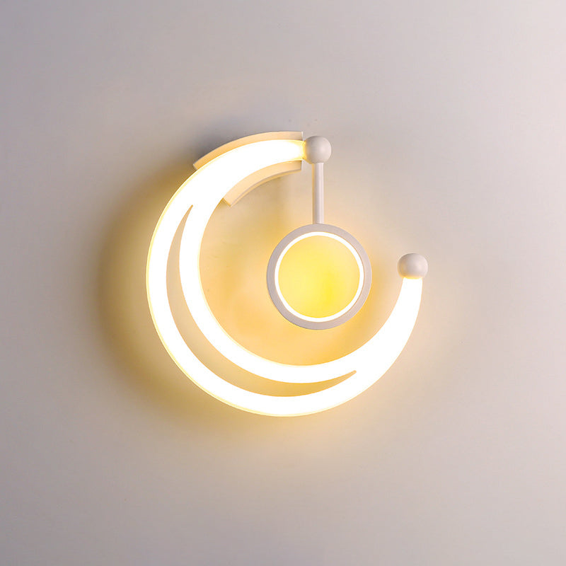 Nordic Style Crescent Wall Light: Acrylic Led Sconce For Living Room - Warm/White Lighting Fixture
