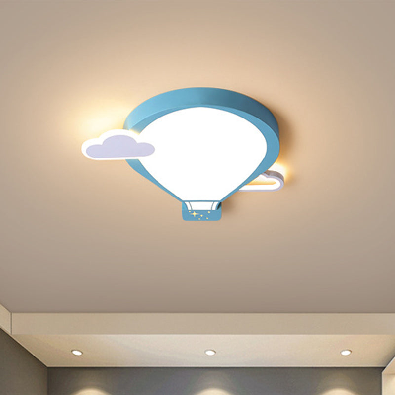 Colorful Hot Air Balloon Ceiling Light - Led Flushmount Lamp In 18/21.5 Width