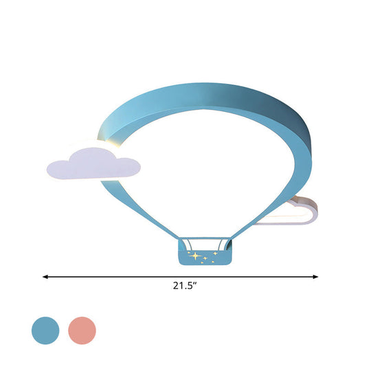 Colorful Hot Air Balloon Ceiling Light - Led Flushmount Lamp In 18’/21.5’ Width