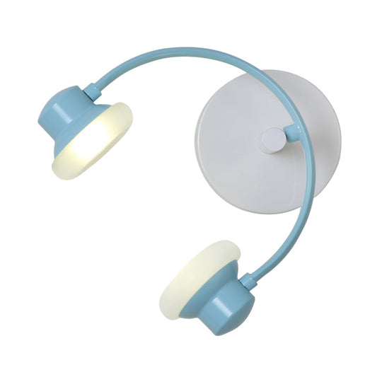 Childrens Creative Headphone Wall Light Kit - Acrylic Led Sconce Lighting In Blue/Pink