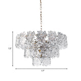 Modern Snowflake Crystal Chandelier - 3 Tiers 4/7 Bulbs 12’/17’ Wide Gold Ideal For Dining Room