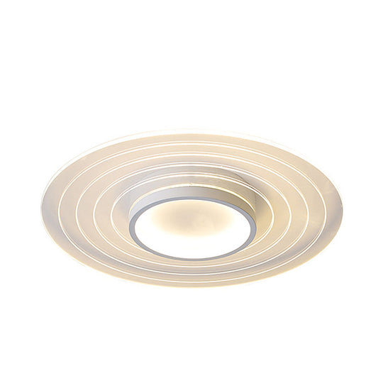 Ultra-Thin Disk Flushmount Led Acrylic Flush Lighting 16.5/20.5/24.5 - White In Warm/White Light