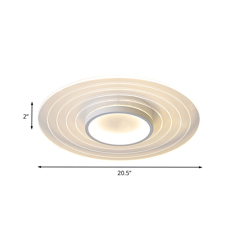 Ultra-Thin Disk Flushmount Led Acrylic Flush Lighting 16.5/20.5/24.5 - White In Warm/White Light