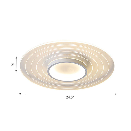 Ultra-Thin Disk Flushmount Led Acrylic Flush Lighting 16.5/20.5/24.5 - White In Warm/White Light