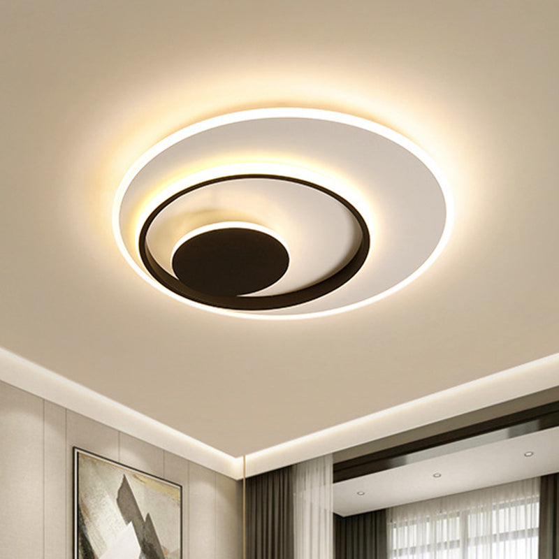 Minimalist Acrylic Circle Ceiling Led Flush Mount Light In White/Warm 16/19.5 Wide