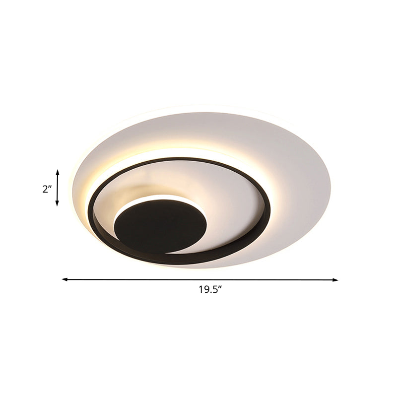 Minimalist Acrylic Circle Ceiling Led Flush Mount Light In White/Warm 16/19.5 Wide