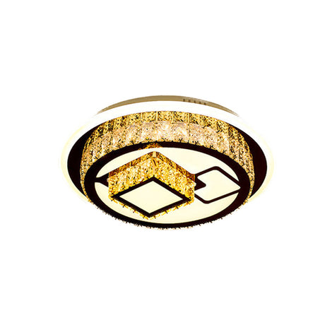 Modern Led Flush Mount Ceiling Light With Crystal Inlaid Loving Heart Flower And Mushroom Design -