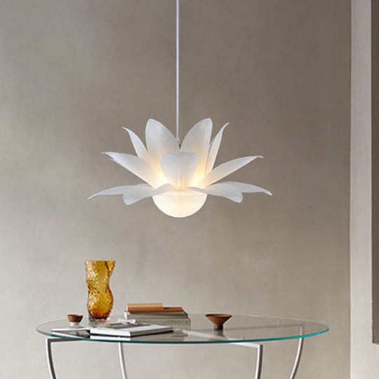 White Lotus Pendant Chandelier With Acrylic Panel Shade