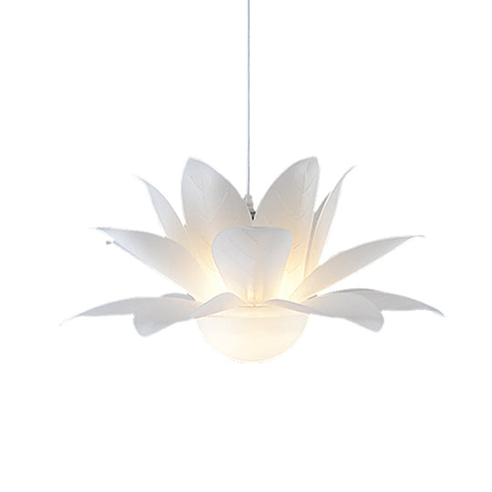 White Lotus Pendant Chandelier With Acrylic Panel Shade