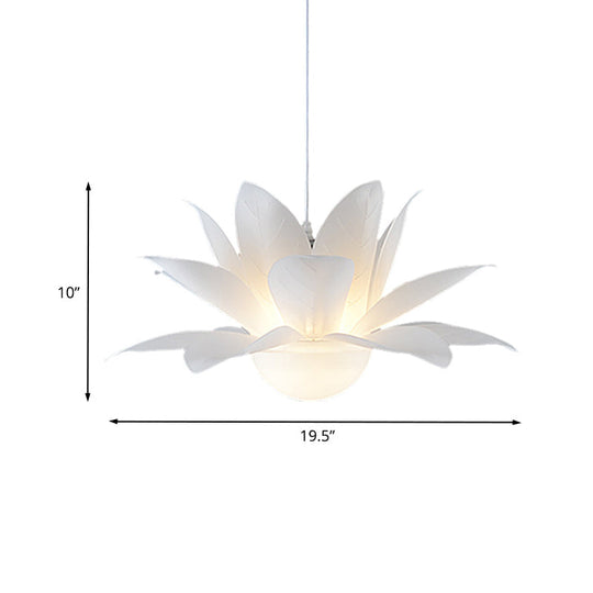 White Lotus Pendant Chandelier With Acrylic Panel Shade