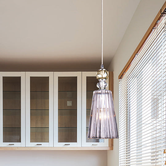 Minimalist Single-Bulb Pendant Light With Clear Prismatic K9 Crystal - Sleek And Stylish Suspended