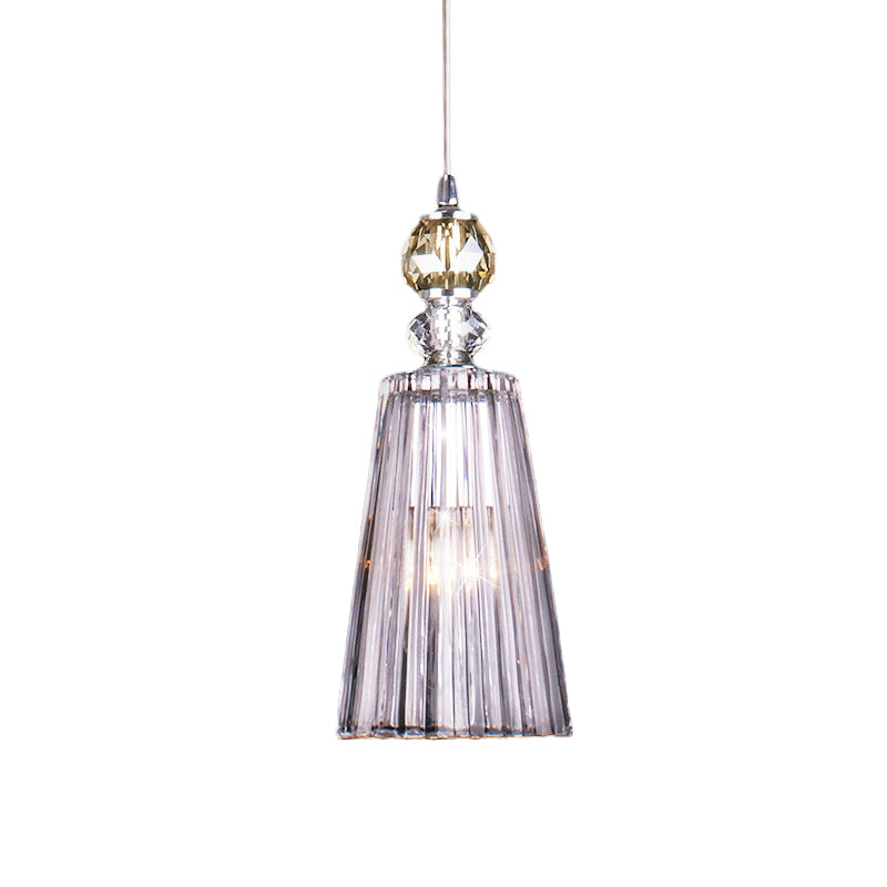 Minimalist Single-Bulb Pendant Light With Clear Prismatic K9 Crystal - Sleek And Stylish Suspended