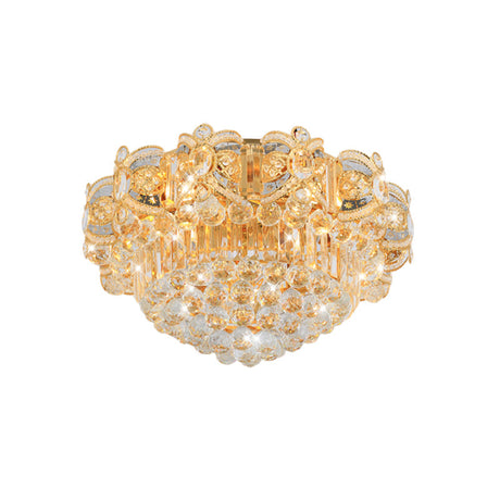 Contemporary Gold Led Crystal Ball Ceiling Flush Mount Light - 16/23.5 Width