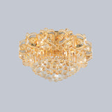 Contemporary Gold Led Crystal Ball Ceiling Flush Mount Light - 16/23.5 Width