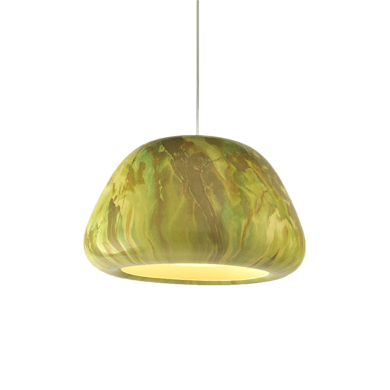 Vintage Aluminum Ceiling Hang Fixture - Green/Red Brown/Coffee Pendant Light For Living Room Bowl