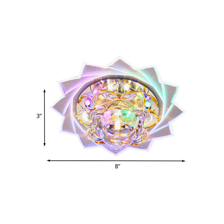 Lotus Led Crystal Ceiling Light For Modern Hallway