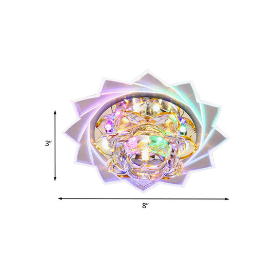 Lotus Led Crystal Ceiling Light For Modern Hallway