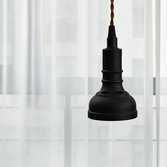 Iron Industrial Pendant Light Kit With Black Suspension And 1 Bulb / B