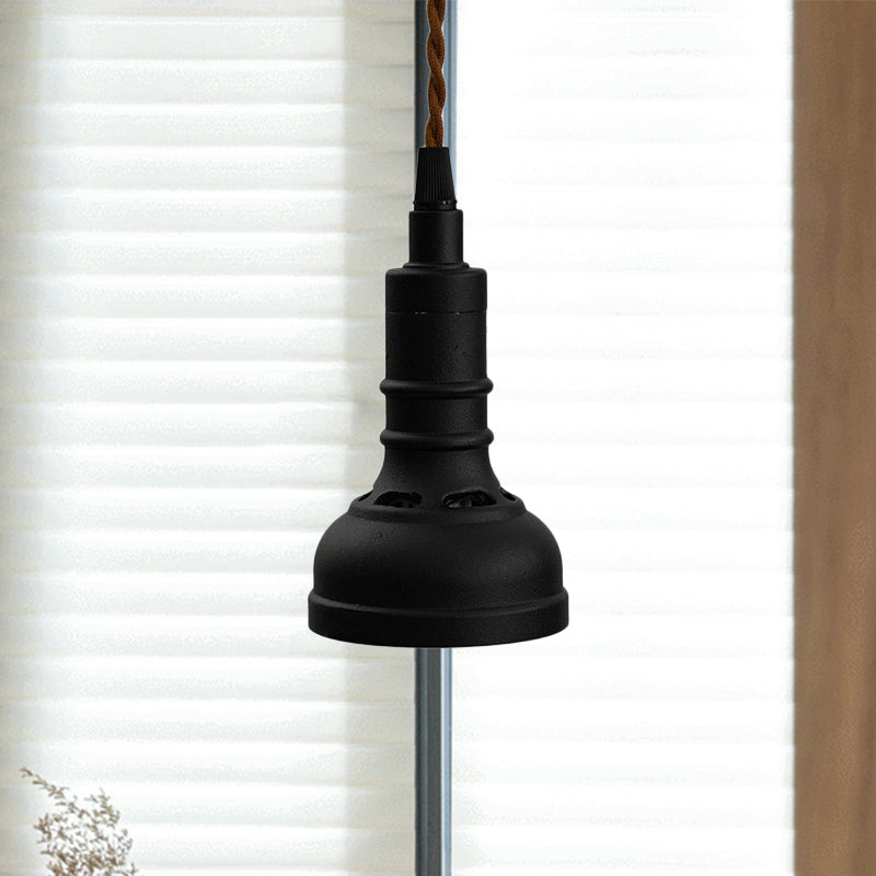 Iron Industrial Pendant Light Kit With Black Suspension And 1 Bulb