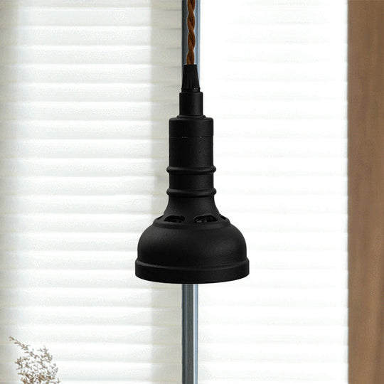 Iron Industrial Pendant Light Kit With Black Suspension And 1 Bulb