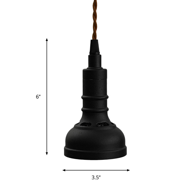 Iron Industrial Pendant Light Kit With Black Suspension And 1 Bulb