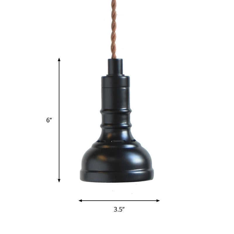 Iron Industrial Pendant Light Kit With Black Suspension And 1 Bulb