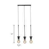 Iron Exposed Bulb Ceiling Light With 5/10 Heads In Black - Perfect For Loft Bistro And More