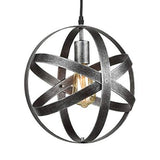 Sleek Spherical Metal Pendant Lamp - 1-Light Industrial Hanging Light In Gold/Aged Silver For Living