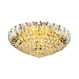 Stylish Led Crystal Orb Flush Mount Chandelier In Gold