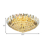 Stylish Led Crystal Orb Flush Mount Chandelier In Gold