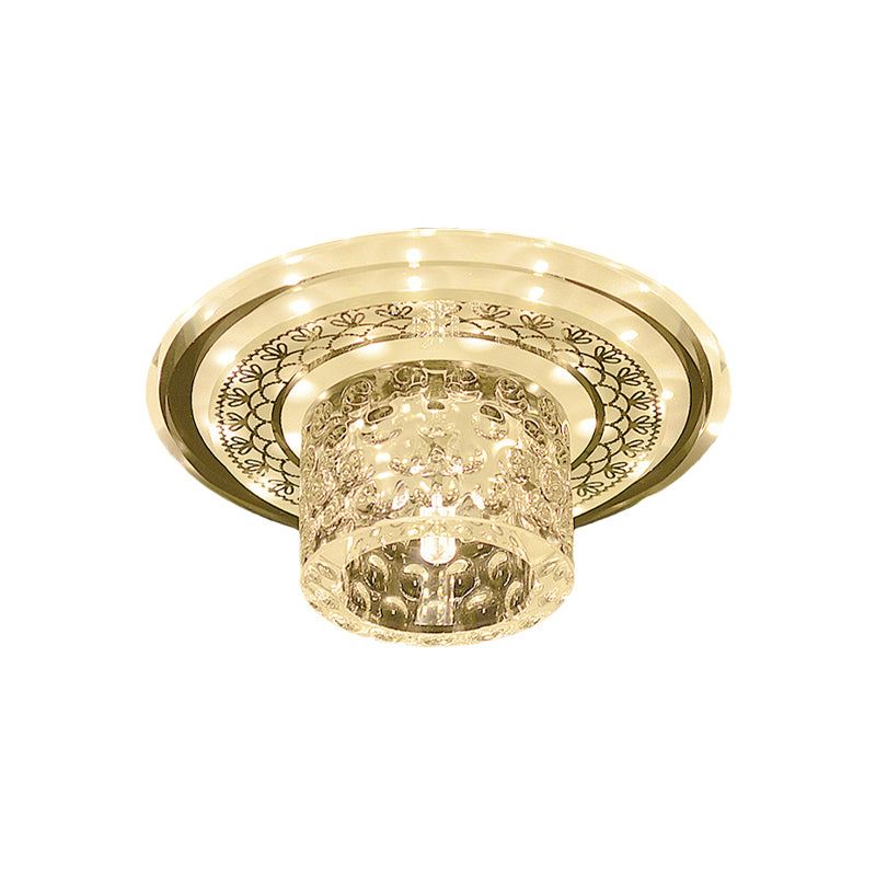 Contemporary Led Crystal Flushmount Ceiling Light For Corridor