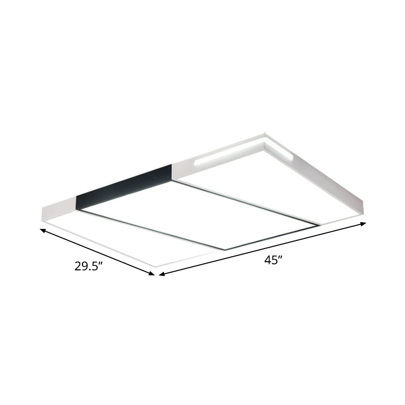 Modern Led Metal Ceiling Light For Bedroom - Warm/White Rectangular/Square Flush Mount