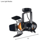 8’/12’ W Industrial Style Ceiling Light With Rotatable Head - Metal Shade Close To Lamp In