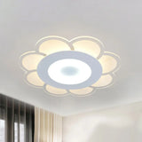 8’/16.5’/20.5’ W White 8 - Petal Flush Mount Ceiling Light - Nordic Frosted Acrylic Led Lamp