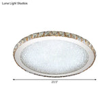 8.5/14/18 Wide Modern Crystal Led Ceiling Light Fixture - Flush Mount Clear/Amber Warm/White