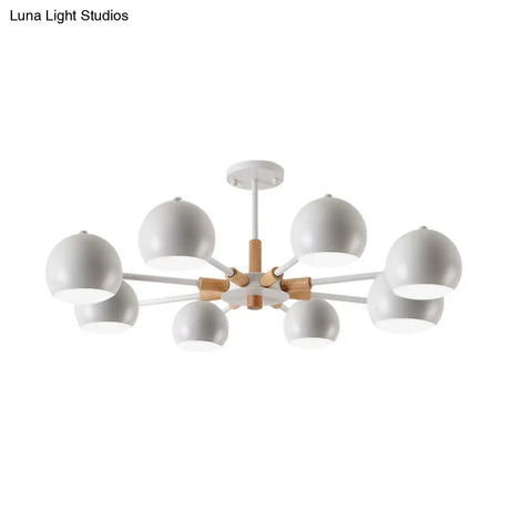 8-Light Modern Metal Spherical Hanging Lamp Chandelier For Living Room