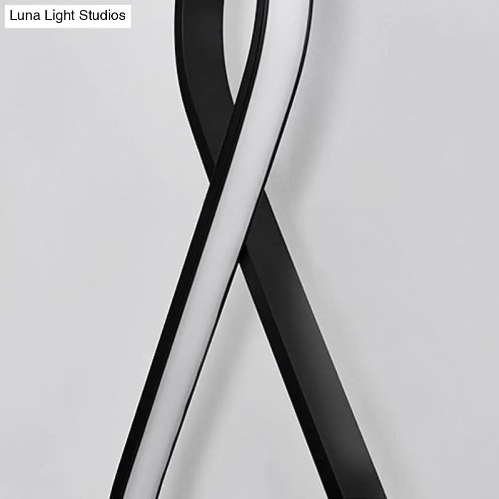 8-Shaped Acrylic Led Wall Sconce In Black/White - Warm/White Lighting