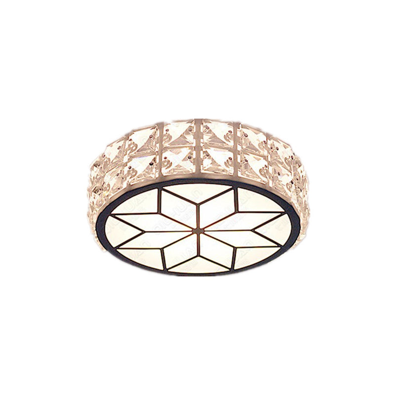 Minimalist Clear Crystal Ceiling Light With Led Flush Mount Spotlight Petal Pattern Warm/White