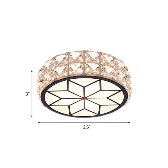 Minimalist Clear Crystal Ceiling Light With Led Flush Mount Spotlight Petal Pattern Warm/White