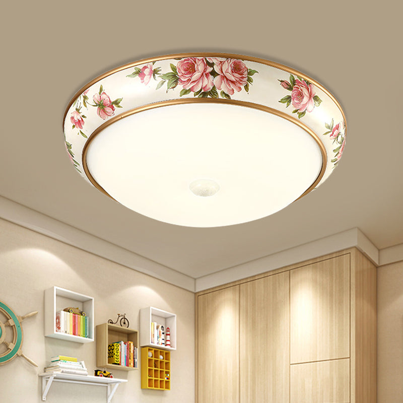 Frosted Glass Dome Led Flush Mount Ceiling Light - Korea Country Style (14/19.5 Diameter)