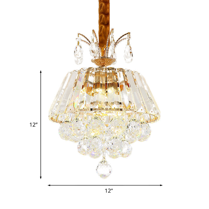 Modern Led Pendant Chandelier With Clear Crystal Shade - Elegant Dining Room Ceiling Light
