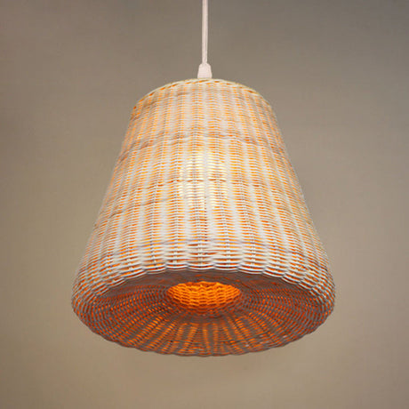 Khaki Bamboo Bell Suspension Light: Stylish 1-Head Pendant For Dining Table