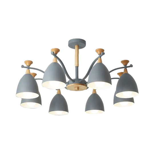 Modern Cone Chandelier Pendant Light - Metal Hanging Ceiling For Bedroom (3/6/8 Lights)