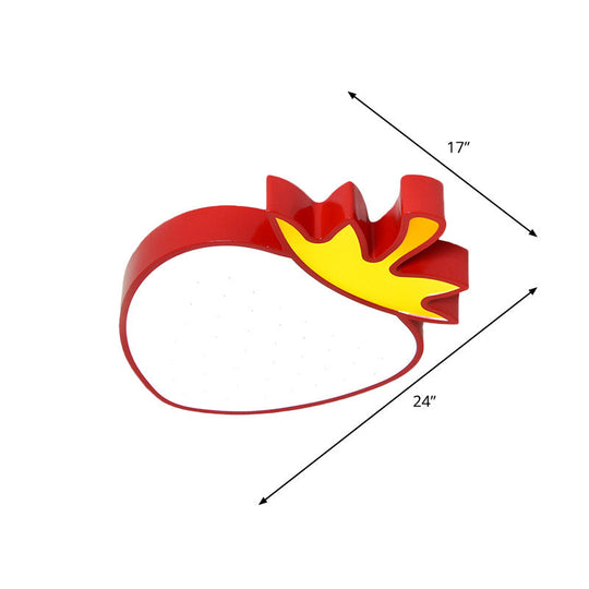 Contemporary Led Flush Mount Light Fixture With Acrylic Shade - White Grape/Banana/Apple Theme